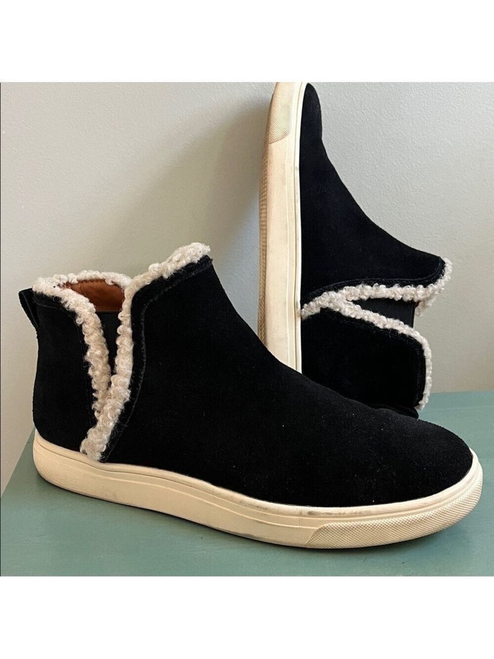 Lucky Brand black suede bootie sneakers  9.5